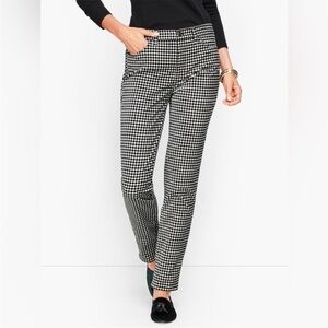 Talbots Flawless Velveteen High Waist Straight Leg Full Length Gingham Pants 8P